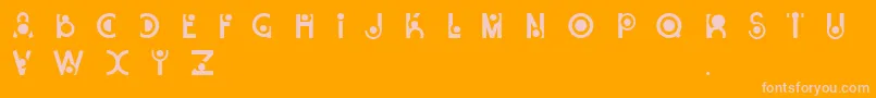 Snail Font – Pink Fonts on Orange Background
