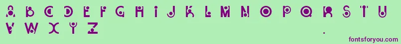 Snail-Schriftart – Violette Schriften auf grünem Hintergrund
