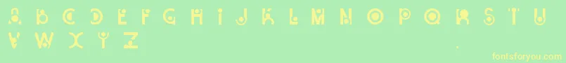 Snail-Schriftart – Gelbe Schriften auf grünem Hintergrund