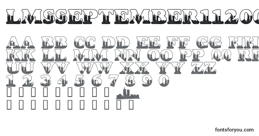 Czcionka LmsSeptember112001847Am – alfabet, cyfry, specjalne znaki