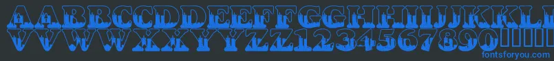 Шрифт LmsSeptember112001847Am – синие шрифты на чёрном фоне