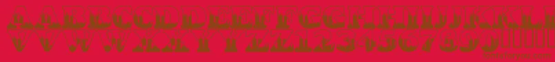 LmsSeptember112001847Am-Schriftart – Braune Schriften auf rotem Hintergrund