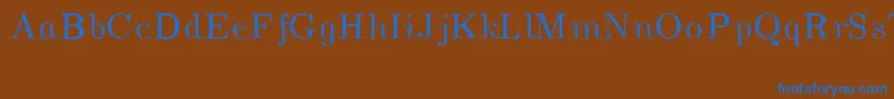 CmUnslantedItalic Font – Blue Fonts on Brown Background