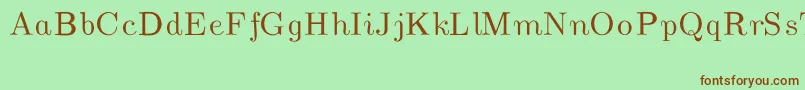 Fonte CmUnslantedItalic – fontes marrons em um fundo verde