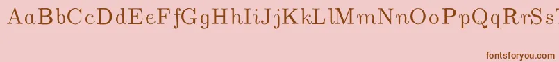 Fonte CmUnslantedItalic – fontes marrons em um fundo rosa