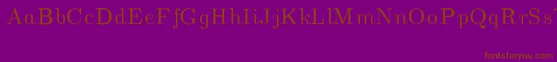 Fonte CmUnslantedItalic – fontes marrons em um fundo roxo