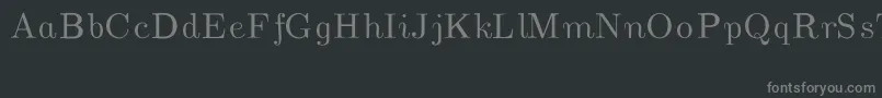 フォントCmUnslantedItalic – 黒い背景に灰色の文字