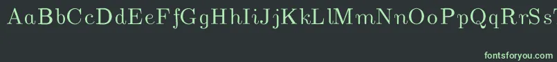 フォントCmUnslantedItalic – 黒い背景に緑の文字