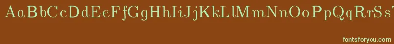 CmUnslantedItalic Font – Green Fonts on Brown Background