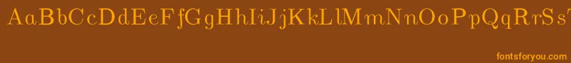 CmUnslantedItalic Font – Orange Fonts on Brown Background