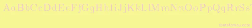 CmUnslantedItalic Font – Pink Fonts on Yellow Background