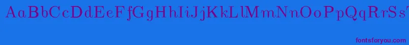 CmUnslantedItalic Font – Purple Fonts on Blue Background