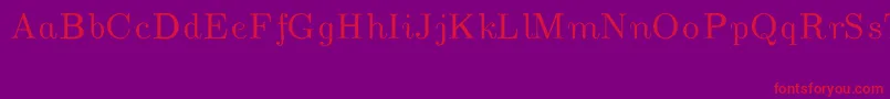 Czcionka CmUnslantedItalic – czerwone czcionki na fioletowym tle