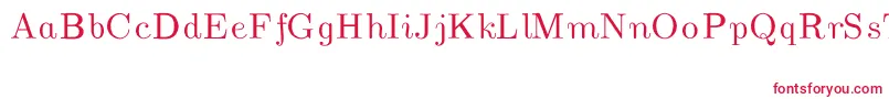 フォントCmUnslantedItalic – 白い背景に赤い文字