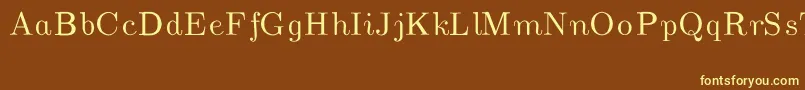 Шрифт CmUnslantedItalic – жёлтые шрифты на коричневом фоне