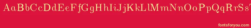 CmUnslantedItalic Font – Yellow Fonts on Red Background