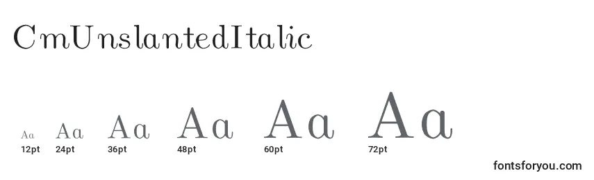Размеры шрифта CmUnslantedItalic