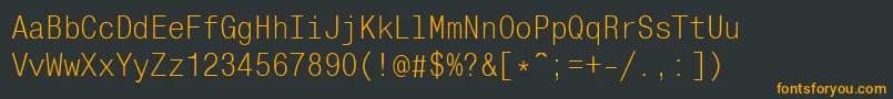 Шрифт MonocondensedcRegular – оранжевые шрифты на чёрном фоне