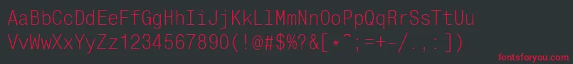 Шрифт MonocondensedcRegular – красные шрифты на чёрном фоне