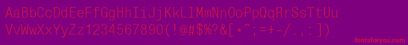 MonocondensedcRegular Font – Red Fonts on Purple Background