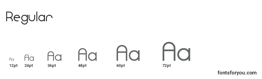 Размеры шрифта Regular