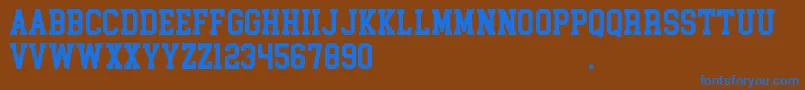 CollegeBlock2.0Demo Font – Blue Fonts on Brown Background