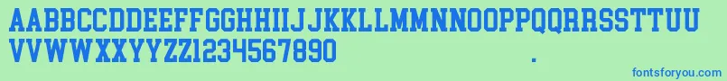 CollegeBlock2.0Demo Font – Blue Fonts on Green Background