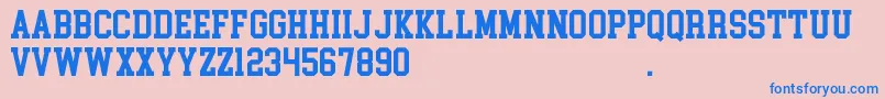 CollegeBlock2.0Demo-Schriftart – Blaue Schriften auf rosa Hintergrund