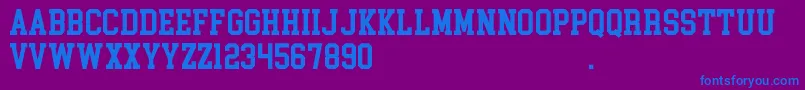 Шрифт CollegeBlock2.0Demo – синие шрифты на фиолетовом фоне