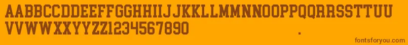 CollegeBlock2.0Demo Font – Brown Fonts on Orange Background