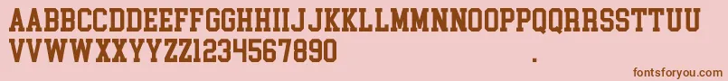 Шрифт CollegeBlock2.0Demo – коричневые шрифты на розовом фоне