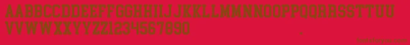 フォントCollegeBlock2.0Demo – 赤い背景に茶色の文字