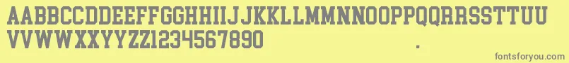 CollegeBlock2.0Demo-fontti – harmaat kirjasimet keltaisella taustalla