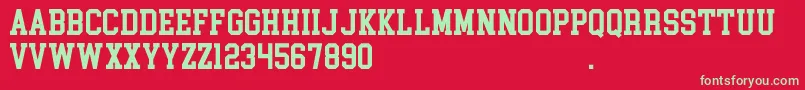 CollegeBlock2.0Demo Font – Green Fonts on Red Background