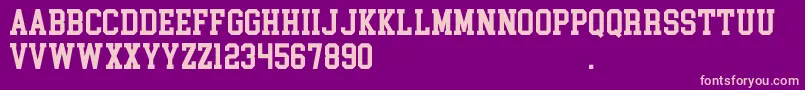 CollegeBlock2.0Demo-fontti – vaaleanpunaiset fontit violetilla taustalla