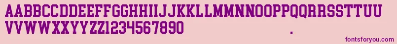 CollegeBlock2.0Demo-fontti – violetit fontit vaaleanpunaisella taustalla