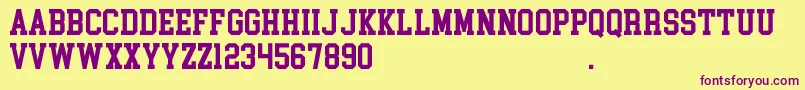 Шрифт CollegeBlock2.0Demo – фиолетовые шрифты на жёлтом фоне