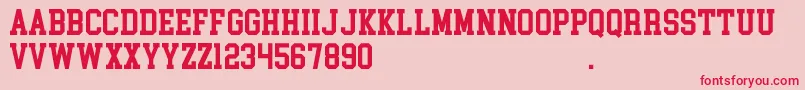 フォントCollegeBlock2.0Demo – ピンクの背景に赤い文字
