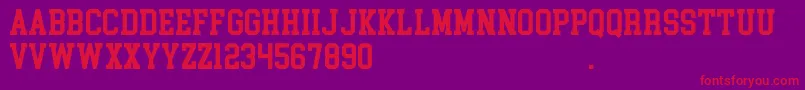 フォントCollegeBlock2.0Demo – 紫の背景に赤い文字