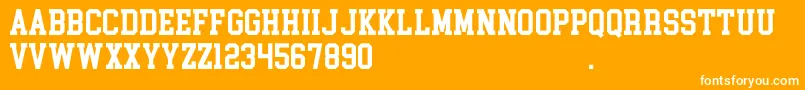CollegeBlock2.0Demo Font – White Fonts on Orange Background