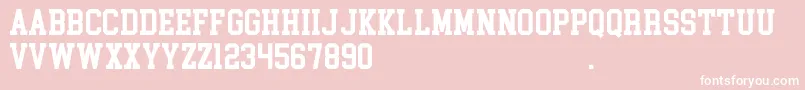 Шрифт CollegeBlock2.0Demo – белые шрифты на розовом фоне