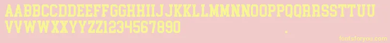 CollegeBlock2.0Demo Font – Yellow Fonts on Pink Background