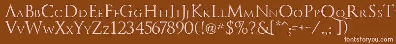 Weitere Informationen zur TrajanusRoman-Schriftart TrajanusRoman-Schriftart – Rosa Schriften auf braunem Hintergrund