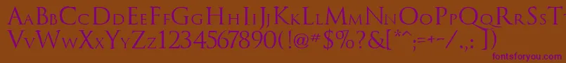TrajanusRoman Font – Purple Fonts on Brown Background