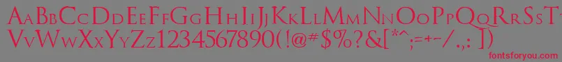 TrajanusRoman Font – Red Fonts on Gray Background