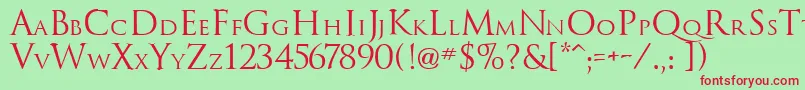 TrajanusRoman Font – Red Fonts on Green Background