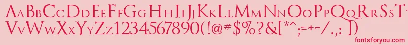 TrajanusRoman Font – Red Fonts on Pink Background