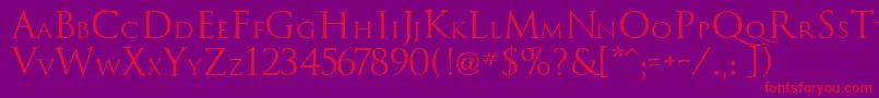 TrajanusRoman Font – Red Fonts on Purple Background