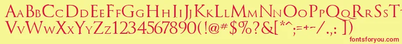 TrajanusRoman Font – Red Fonts on Yellow Background