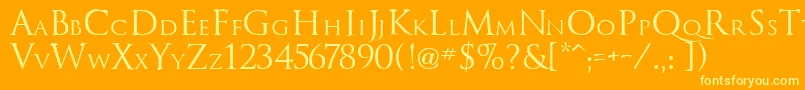 TrajanusRoman Font – Yellow Fonts on Orange Background